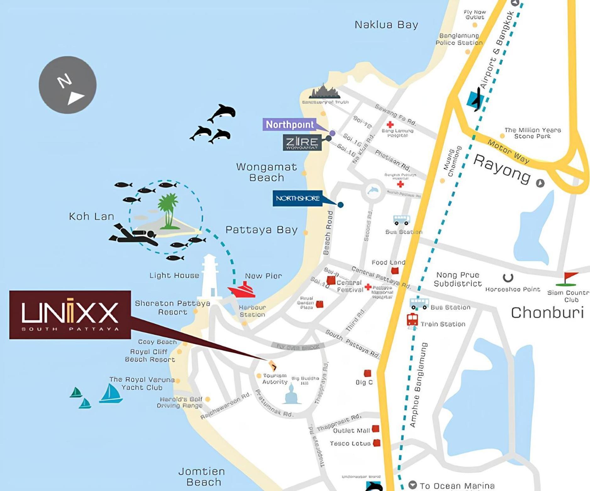 Sea View -High Floor 2 Bed Room Excellent Location Pattaya Exterior foto